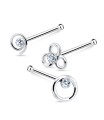 3 Silver Nose Stud Sets NSK-SET-1101